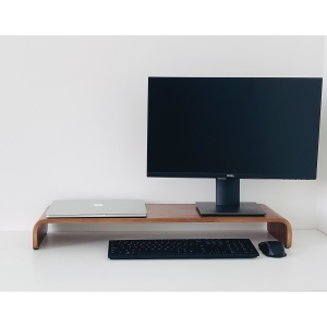 Kệ màn hình máy tính, Kệ Tivi Dài 80 cm, Gỗ uốn cong Plyconcept Monitor Stand U800 - Màu gỗ Walnut